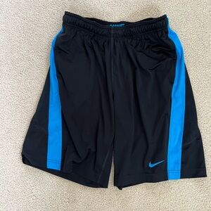 Nike Black and Blue Athletic Shorts with Breathable Fabric